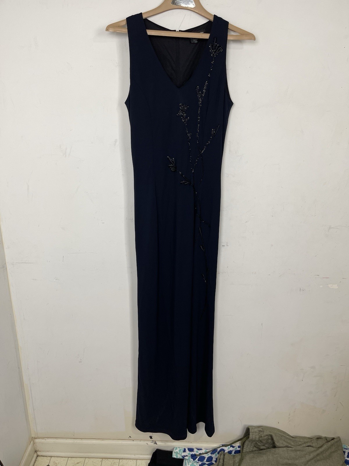 Rimini Women Dress 8 Beaded Fairy Timeless Elegant Evening Formal Gown Dark Blue