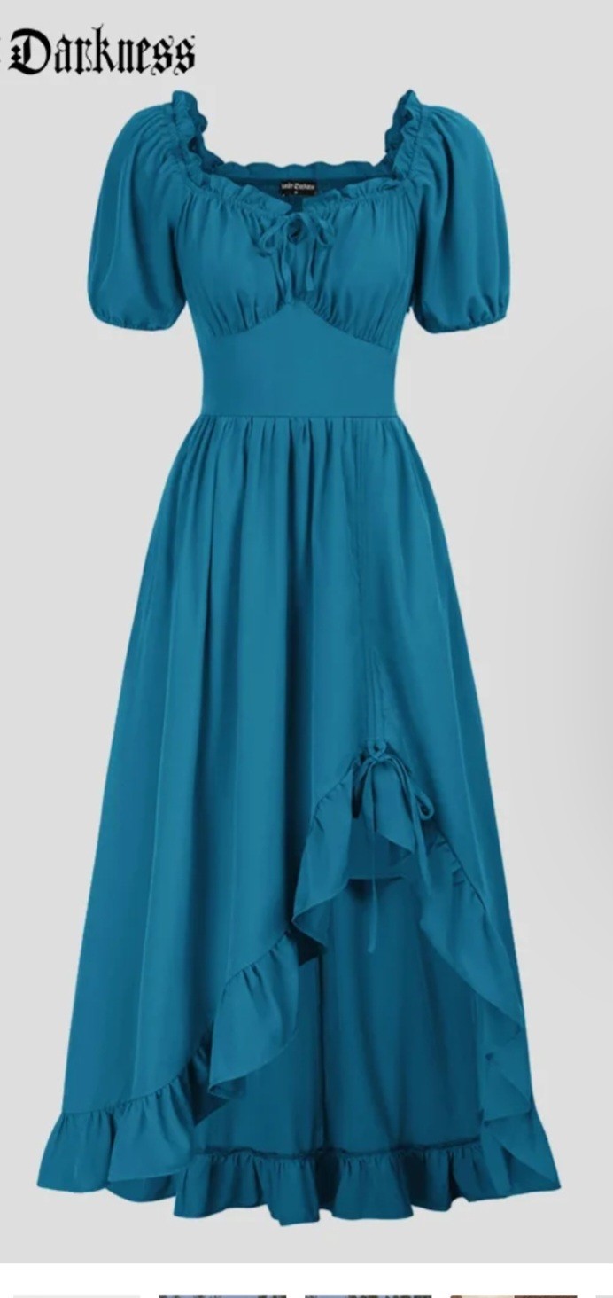 Scarlet Darkness Women’s Renaissance Fairycore Blue Milkmaid Dress Size XL