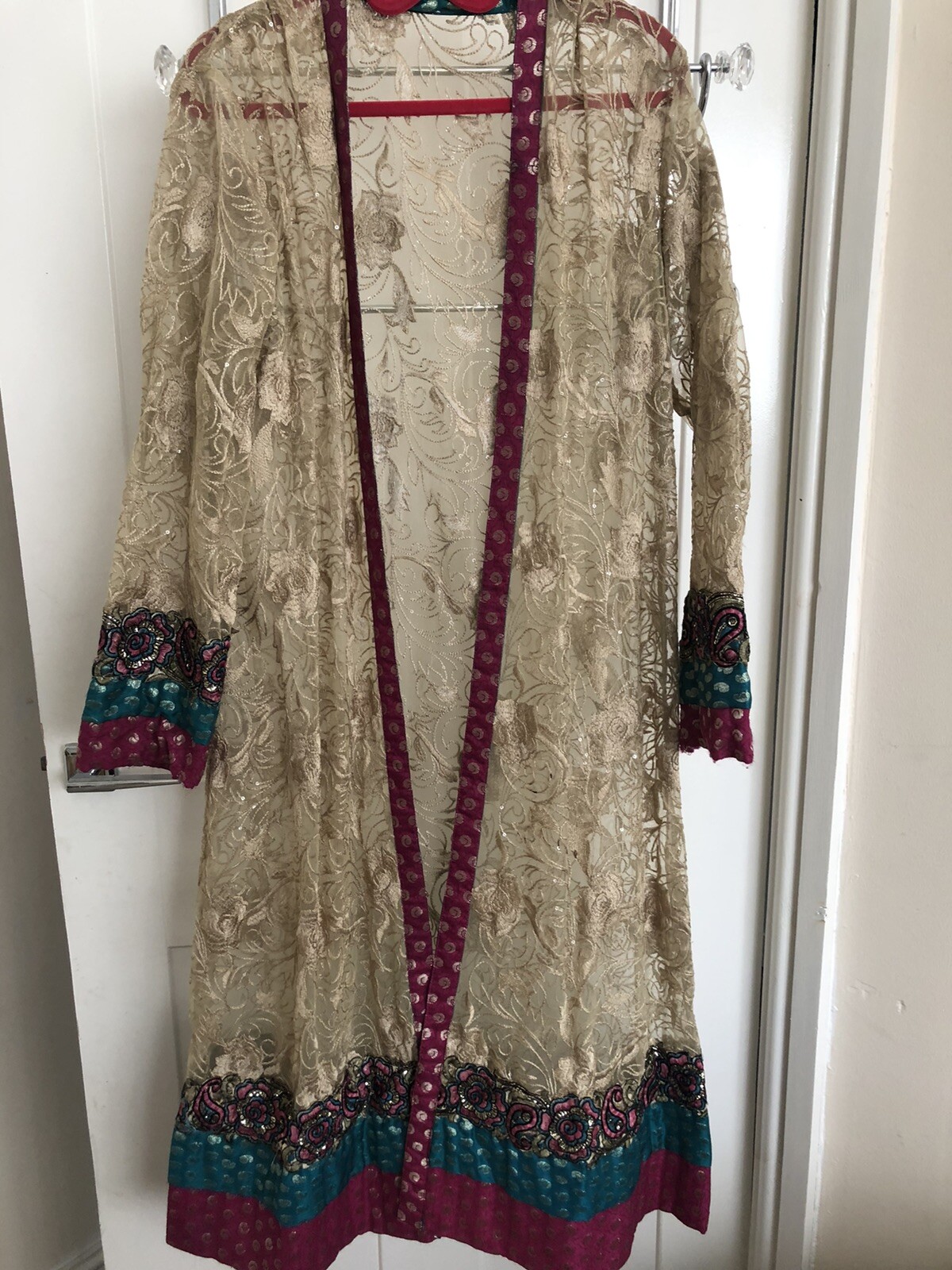 Pakistani Front Open Style Gown 12/14 size. Used. Length 44 Inches