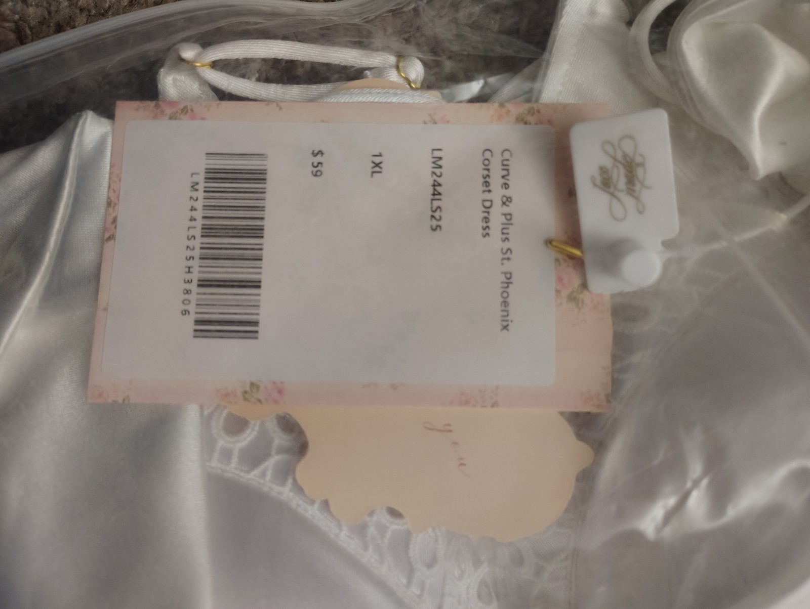 Lacemade White Satin St. Phoenix Corset Dress Size 1XL