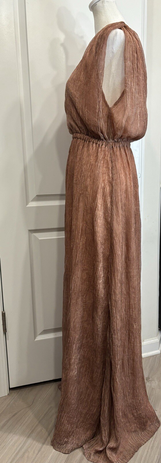 BOBI BLACK (Revolve) Formal Maxi Dress XS Double V-neck Boho Flowy Feminine