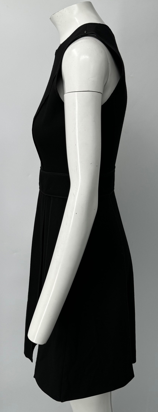 Sportmax Code black sleeveless knee length A-line inverted pleats dress sz 8