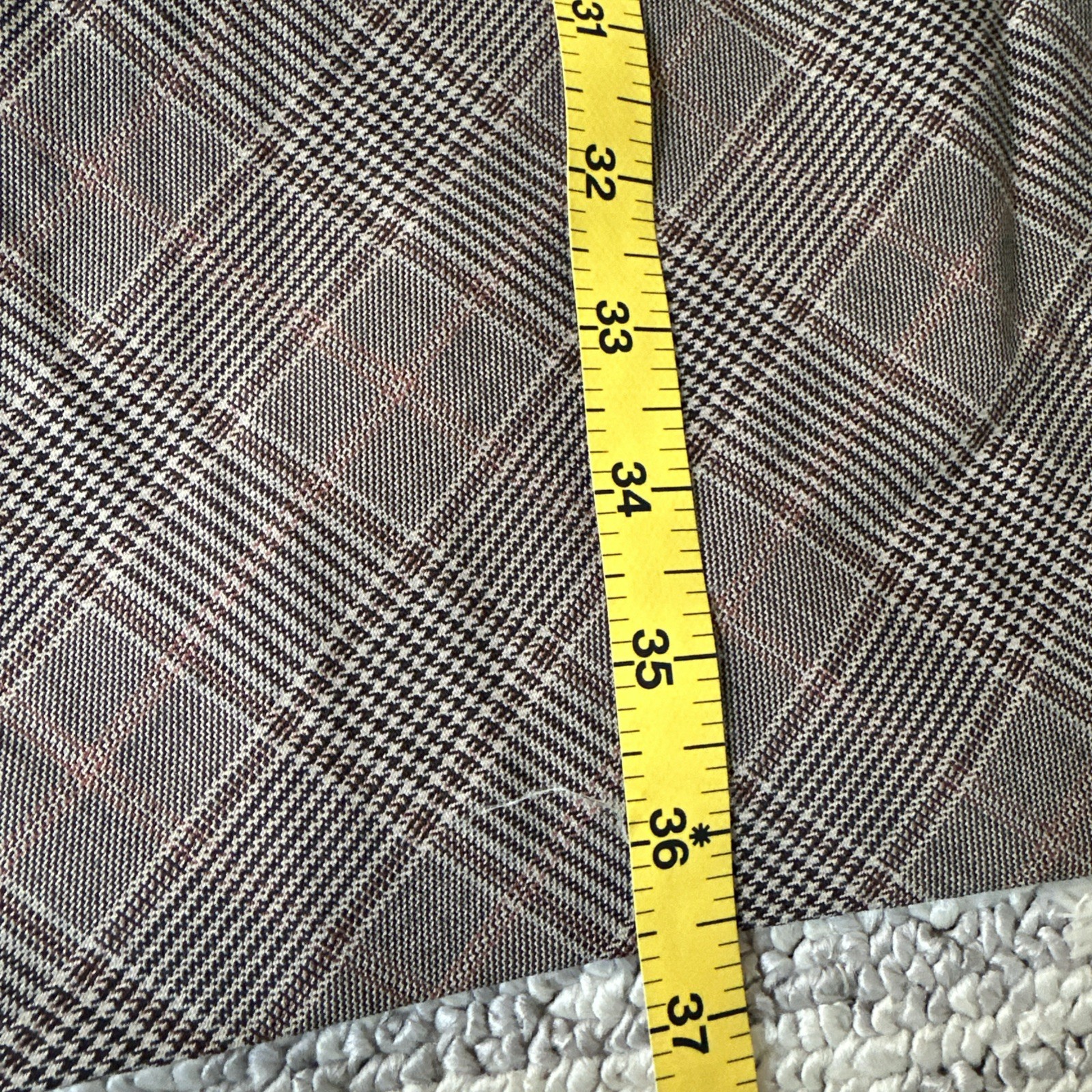 Banana Republic Sleeveless A Line Mock Neck Mini Dress Plaid Brown & Grey Size M