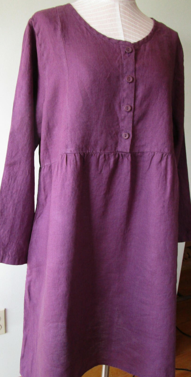 FLAX Designs Linen Dress S & M NWT Easy Dress PORT