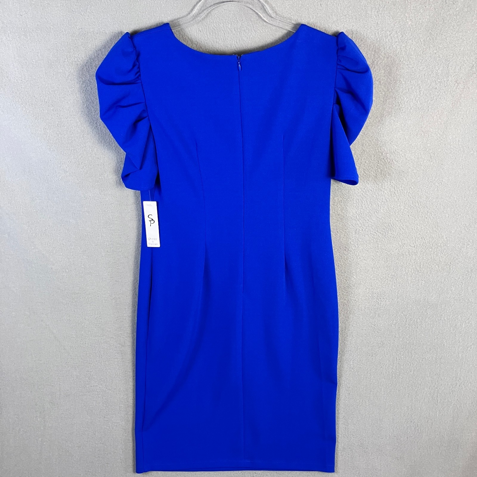Shelby & Palmer Women’s Sheath Dress Size 6 Vibrant Blue Puff Sleeve Stretch NWT