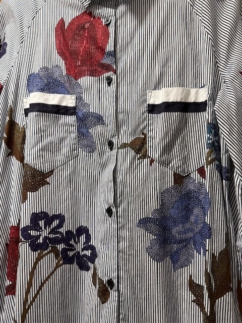 Pre-Owned The Kit XL Navy/White/Multicolor Floral Design Sasha Shirtdress