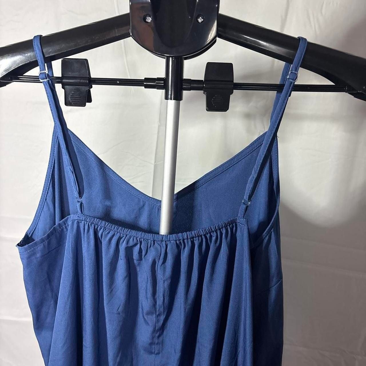Beach Lunch Lounge Blue Midi Spaghetti strap Dress