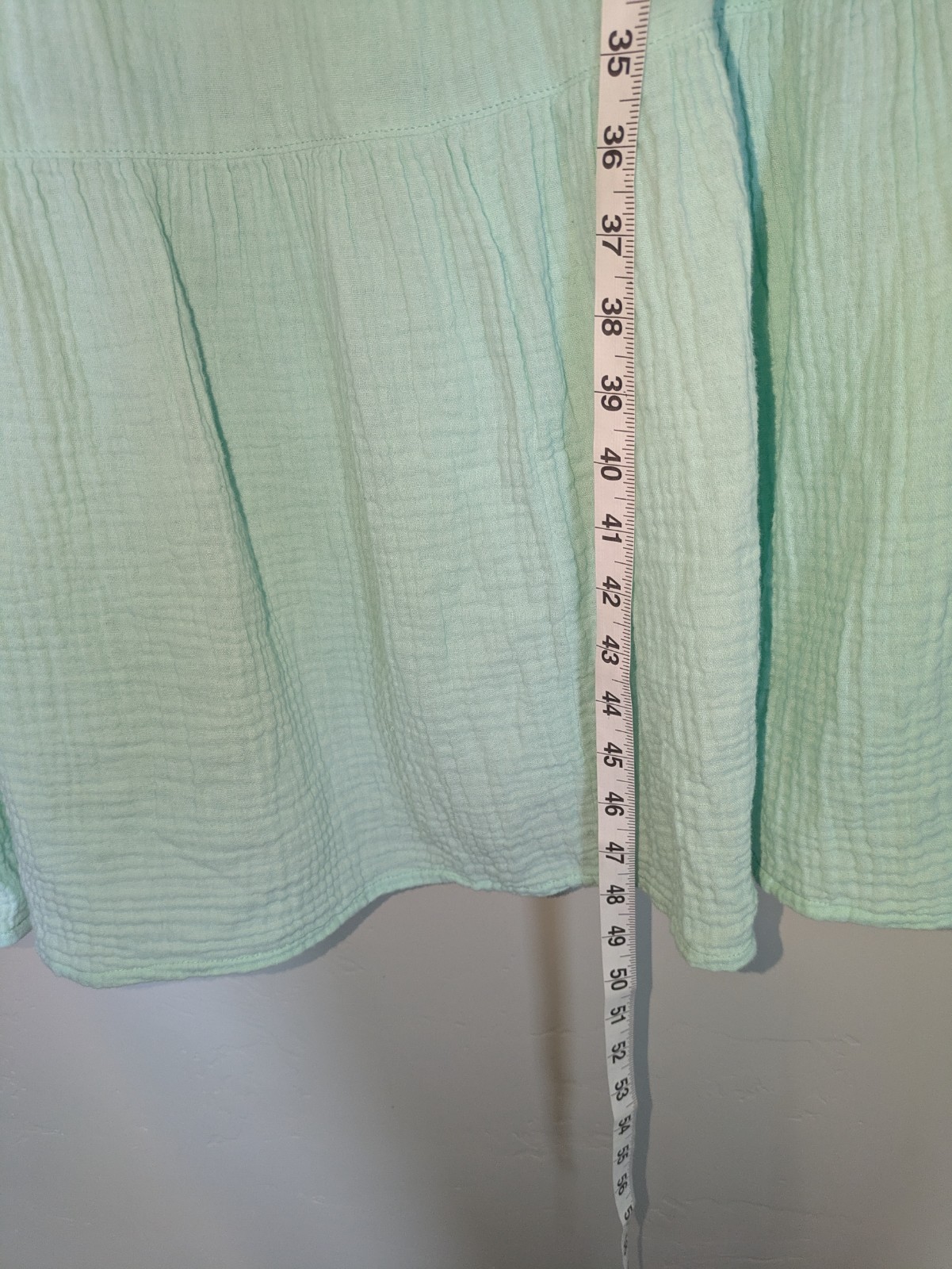 Soft Surroundings Womens Large Mint Green Cotton Gauze Tiered Midi Dress 2EZ59