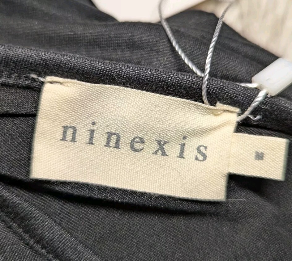 NINEXIS Solid Black HIGH WAIST Dress Short Sleeves STRETCH Women’s Size Medium