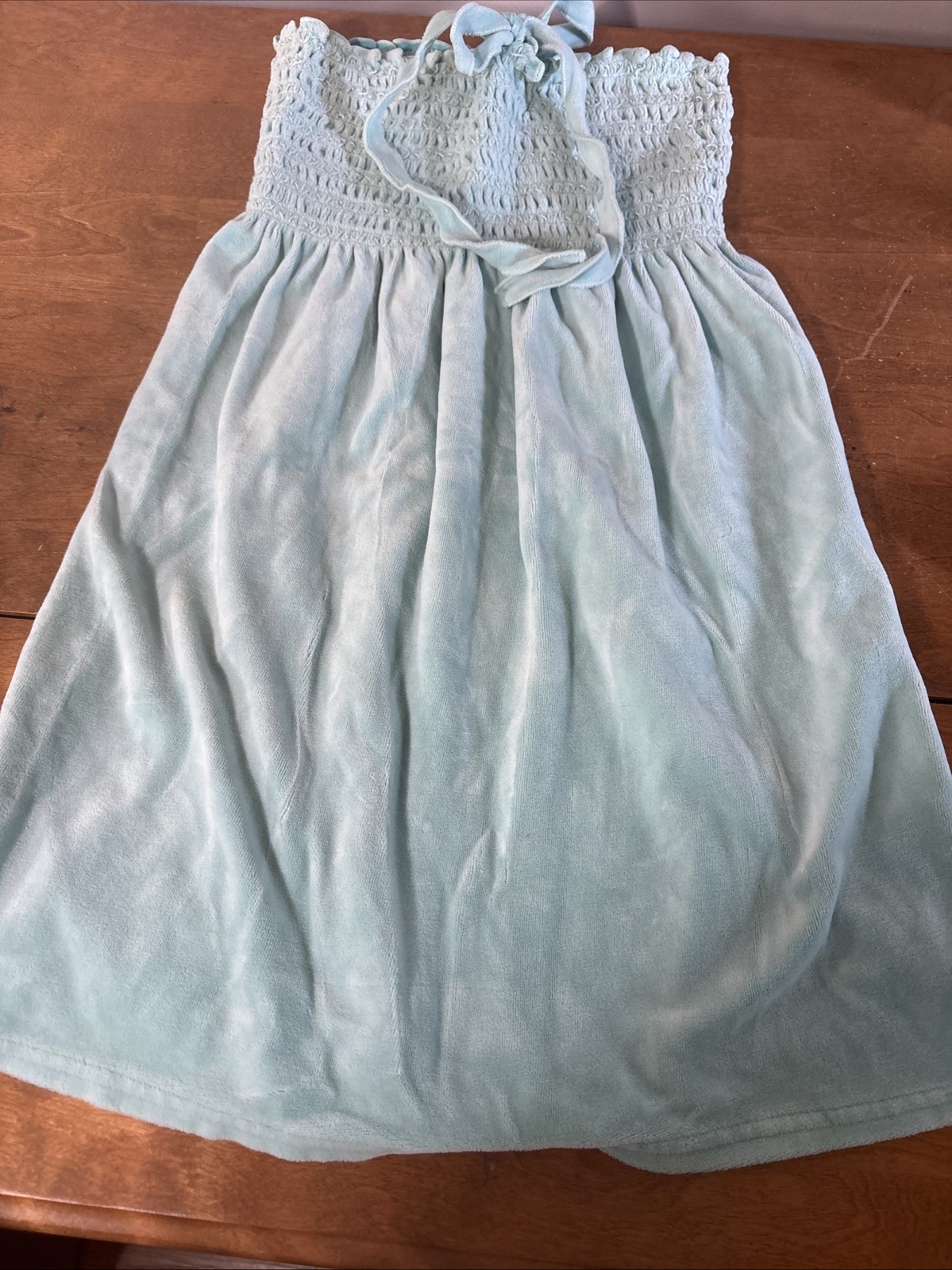 Y2K strapless Juicy Couture velour dress or cover Up Aqua Green
