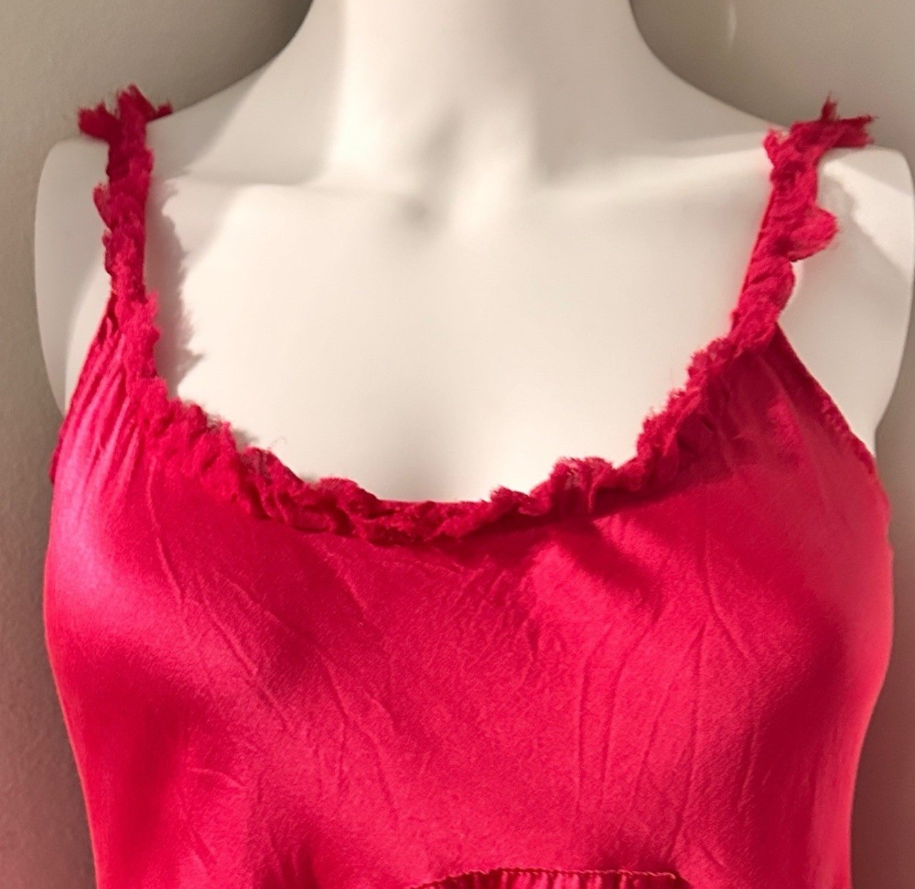 Heyne Bogut Hand Dyde hot pink silk dress.
