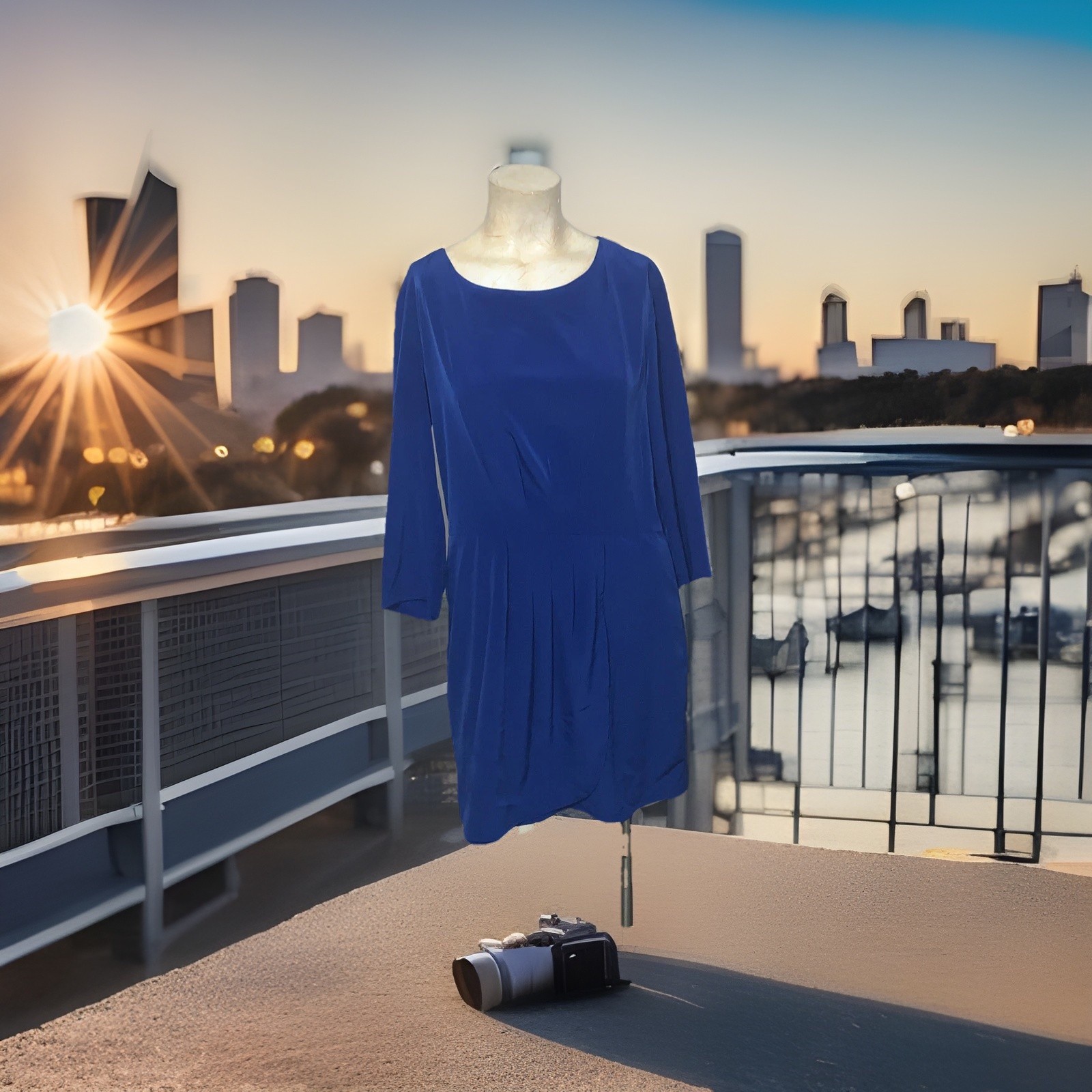MNG Women’s Dress Blue Long Sleeve Casual Size Size 8/10