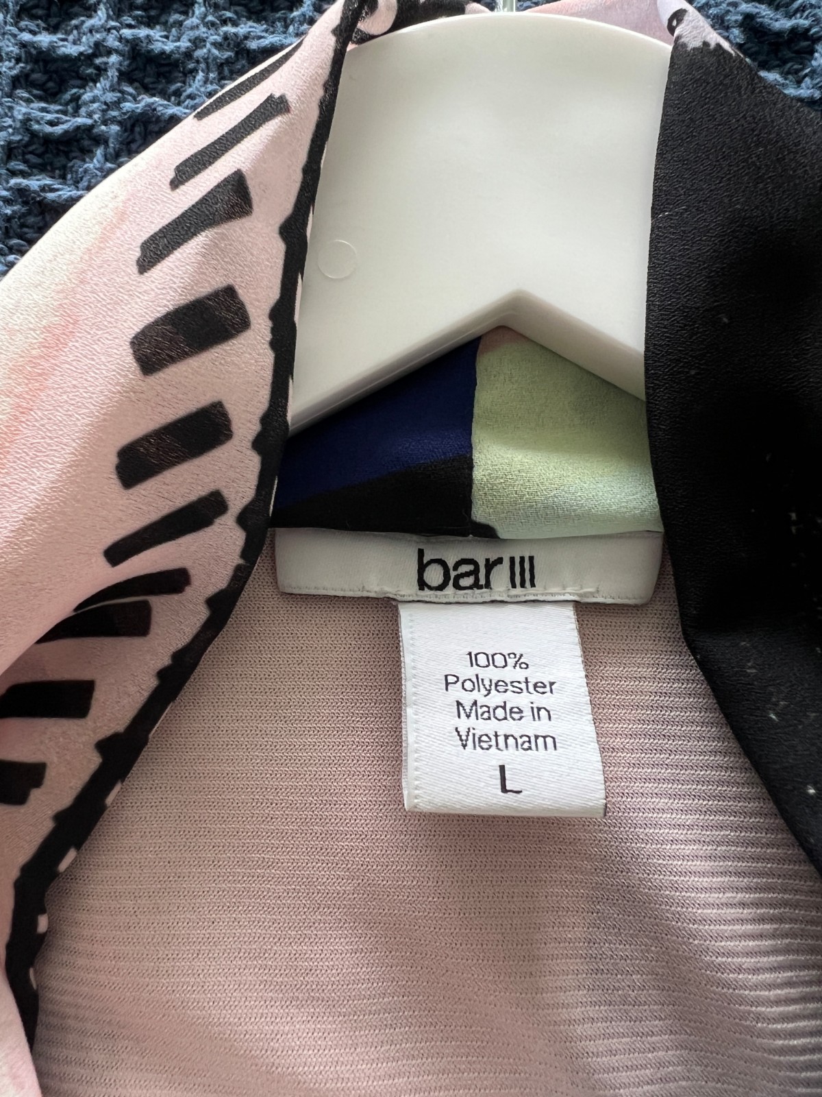 Bar III Women’s Large Sleeveless Floral Faux Wrap Dress Pink Blue Lined Pockets