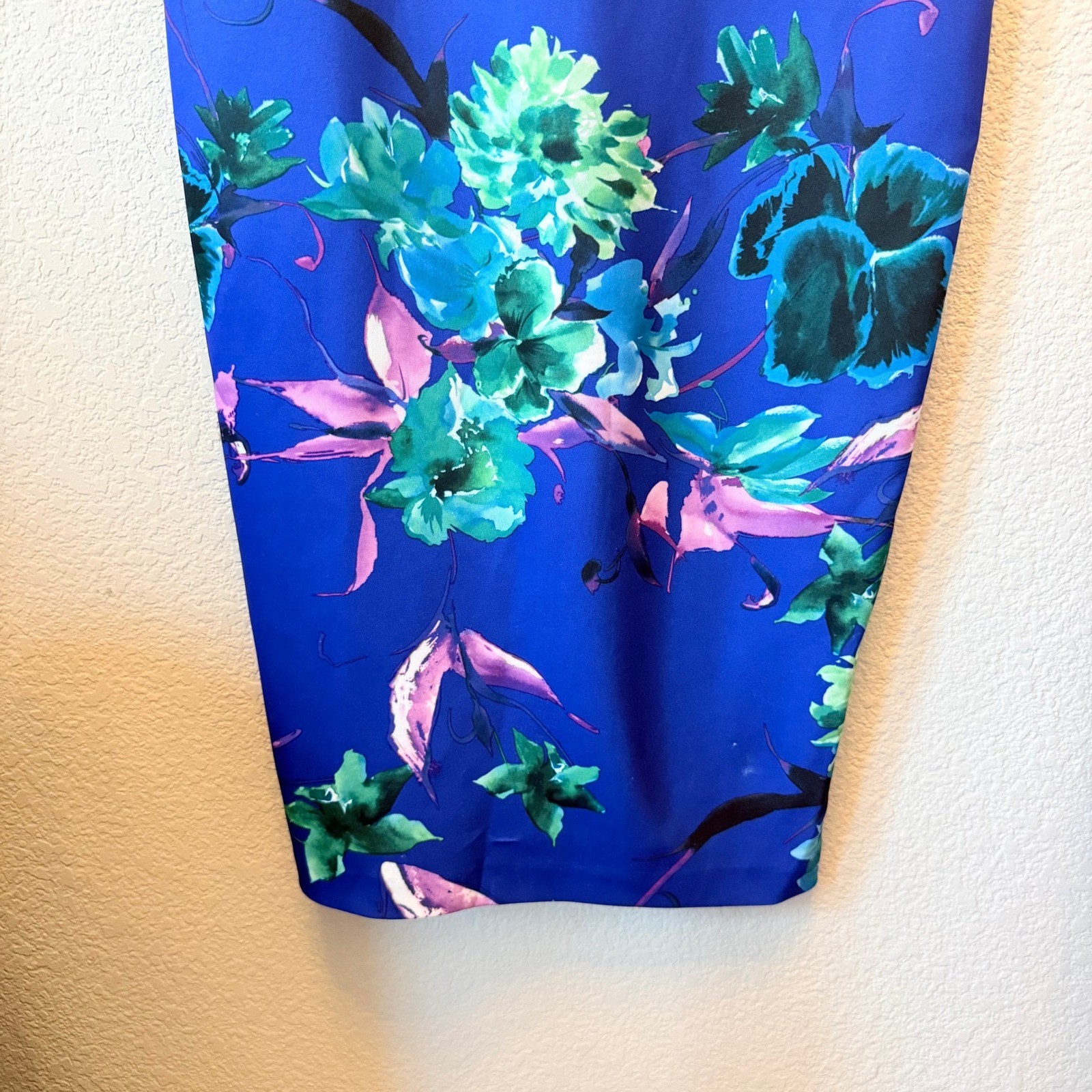 Alexia Admor Sheath Midi Dress Floral Blue Purple Womens S NWOT Cocktail