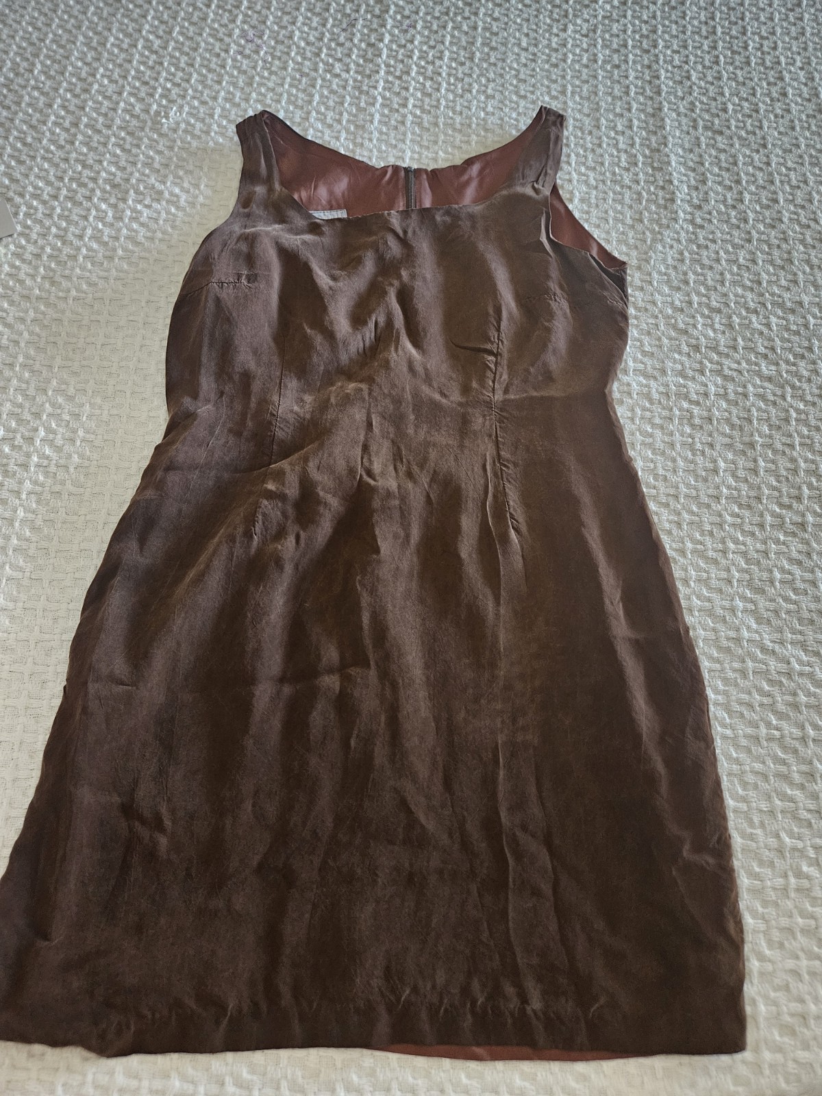 Rabbit Designs Brown Solid Sheath Dress Women’s 14 Scoop Neck Sleeveless Lined