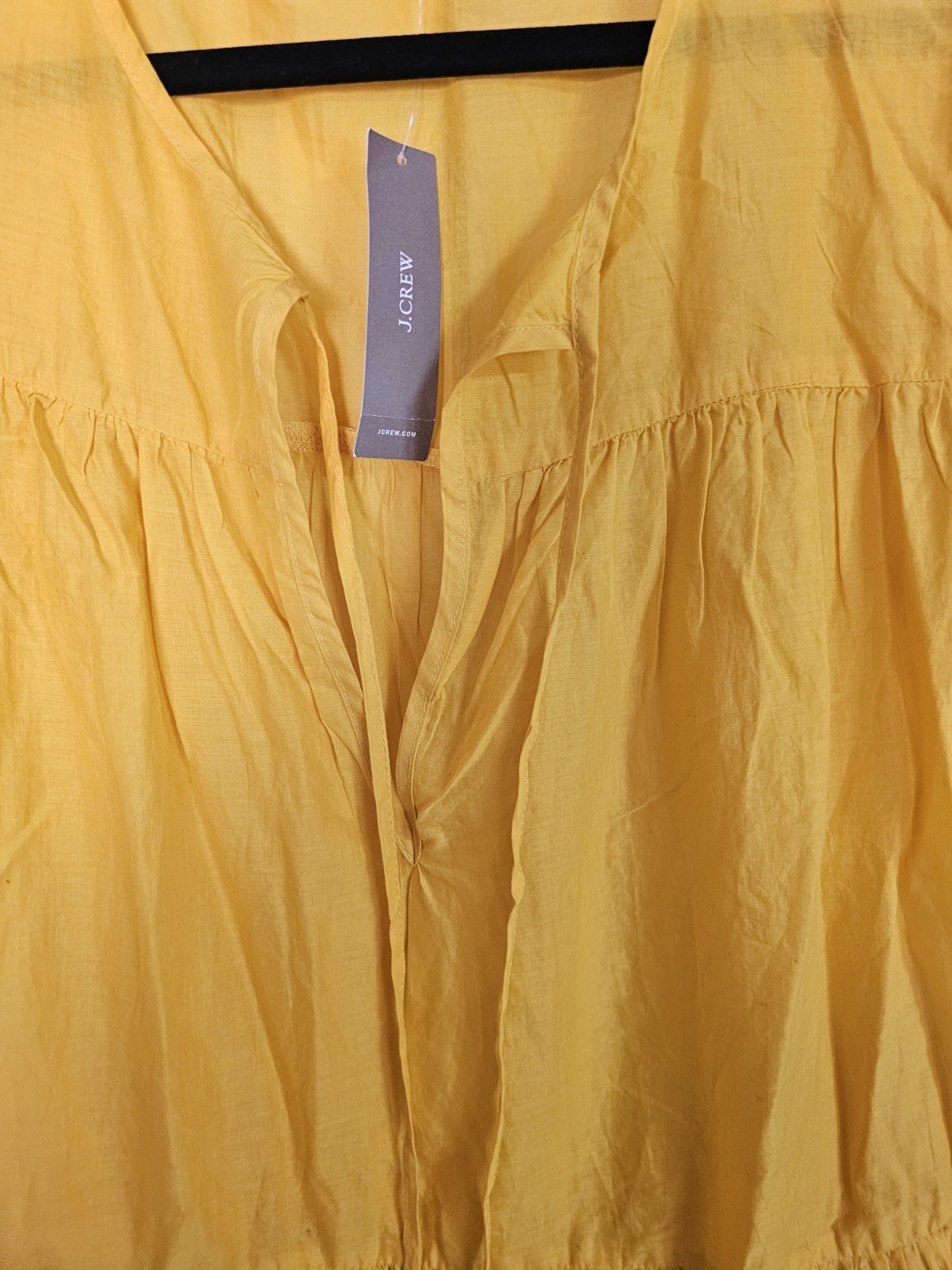 Vintage J Crew Original Beachwear Tiered Dress Tunic Popover Gold XS 19″ Pit Nwt