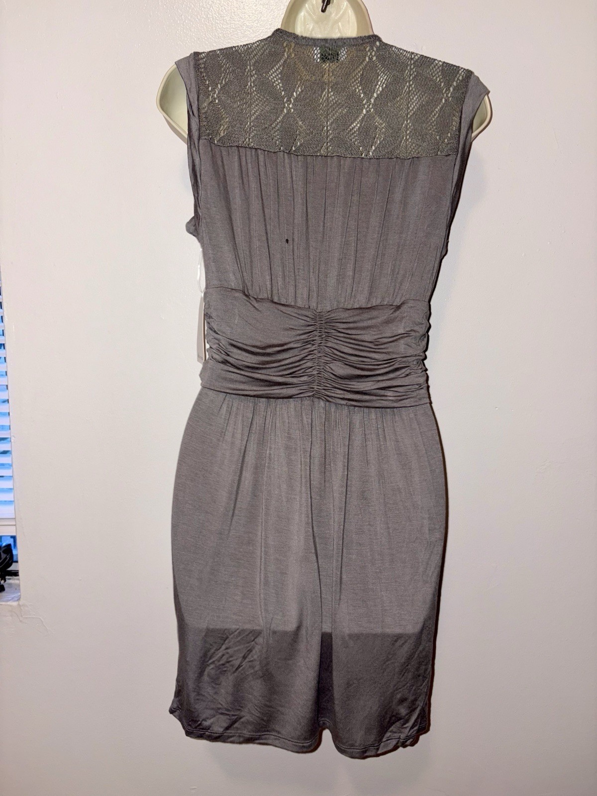 Ella Moss Piperlime Grey Draped V-Neck Dress NWT! L Large