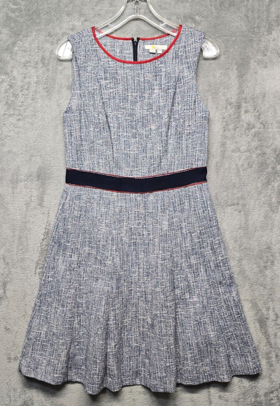 Boden Dress Womens US 6R Red White Blue Matilda Textured Tweed Mod UK 10R