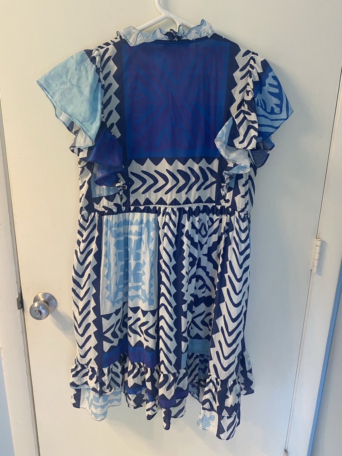 Figue Denissa Ruffle Tassel Drawstring Waist Mini Dress Size L