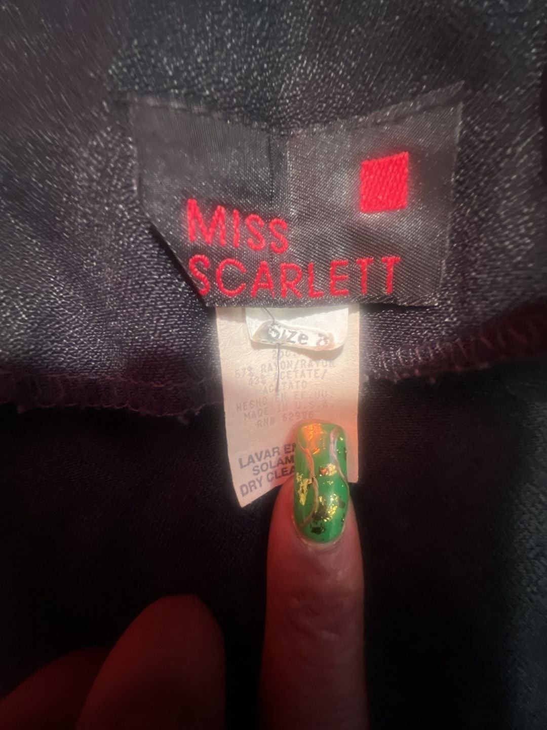 Vintage Miss Scarlett Black Sailor Collar Jacket and dress 2 piece