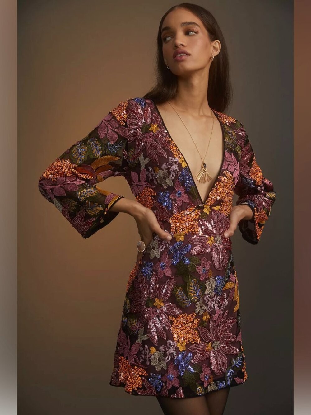 NWT Anthropologie Sequined Embroidered Mini Dress 2 Cocktail Wedding Formal