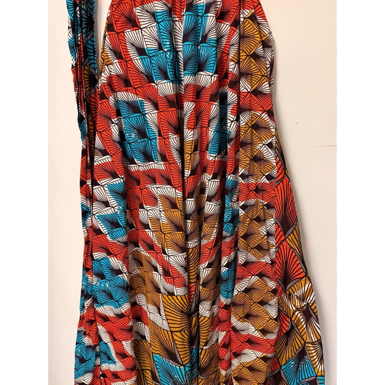 Afrodesiac wold Wide Tropical Halter Maxi Dress Multiple Wear Elastic Band Waist