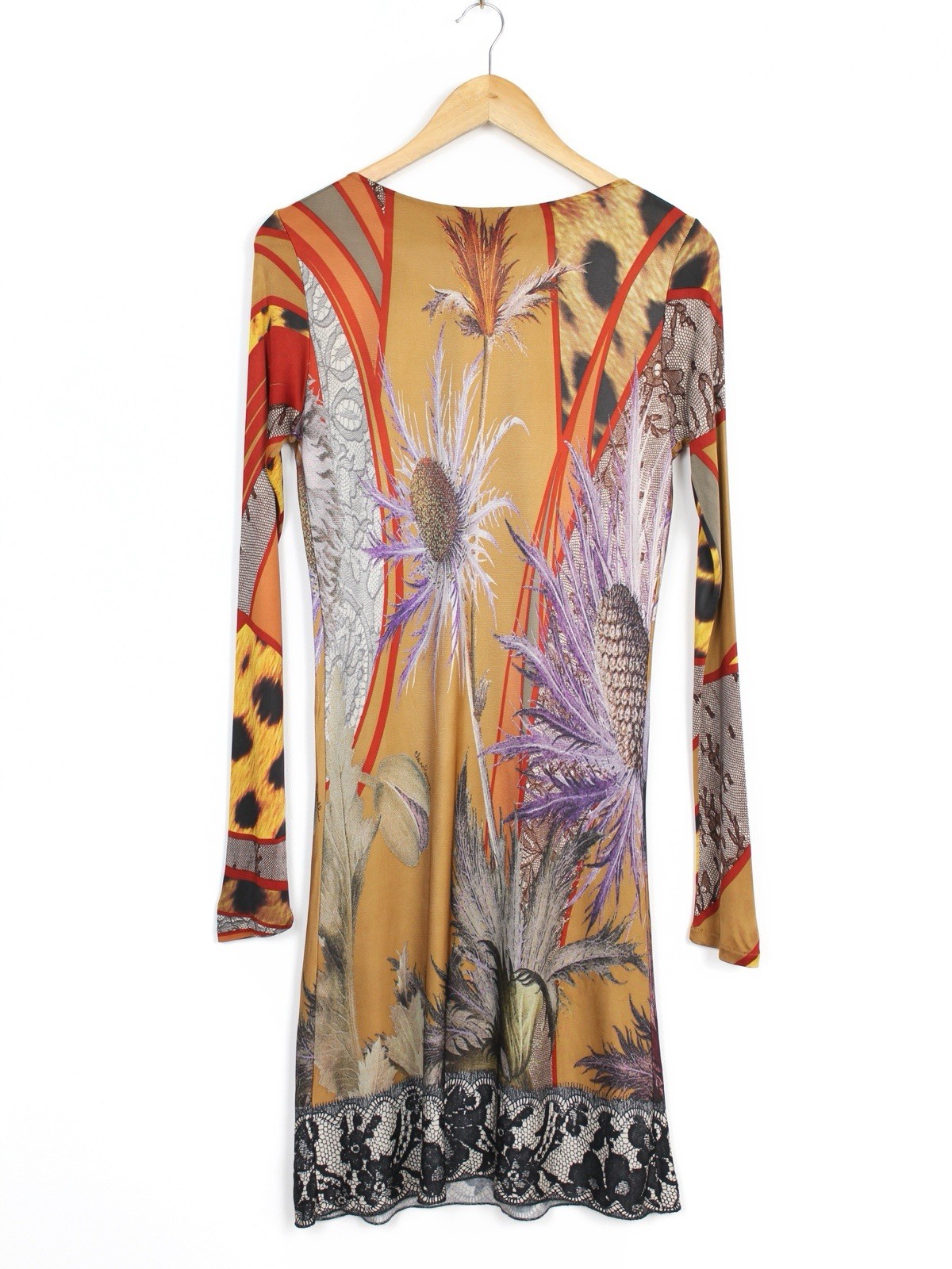 Roberto Cavalli Class Abstract Flower Print Dress, Size 44