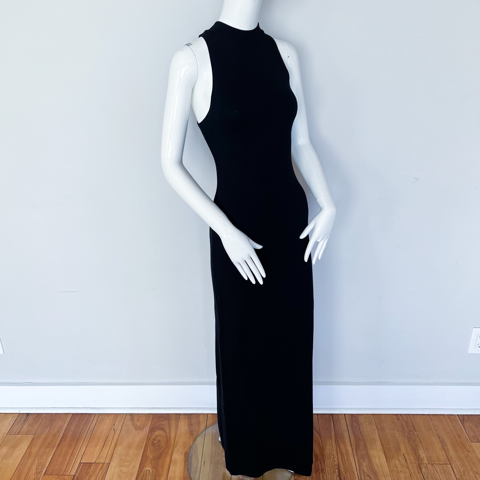 Rebecca Collection | EU38 6 Sexy Maxi Mock Neck Halter Stretch Dress Back Slit