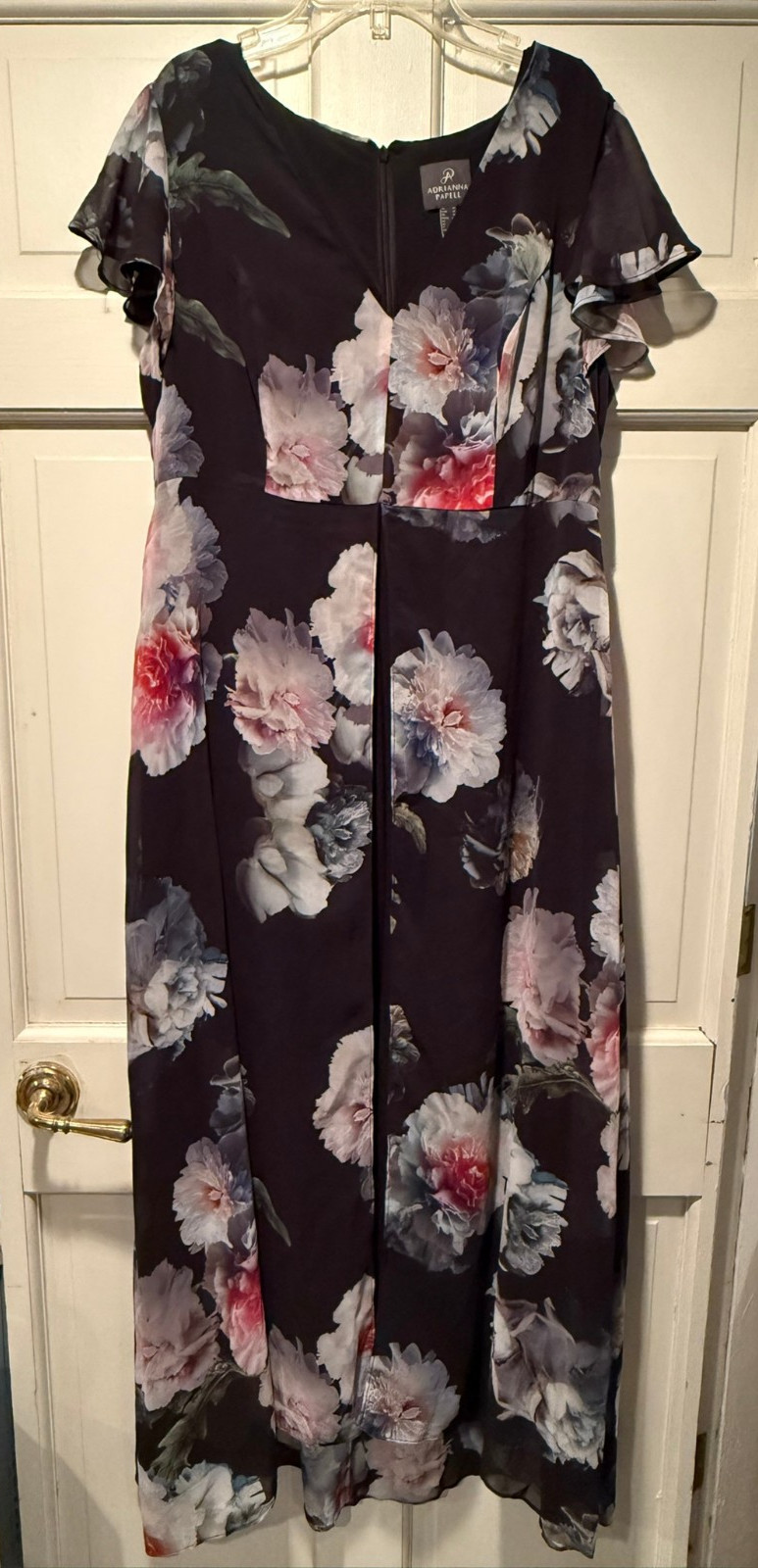 Adrianna Papell Pant Jumpsuit Dress Sz 14 Floral Print