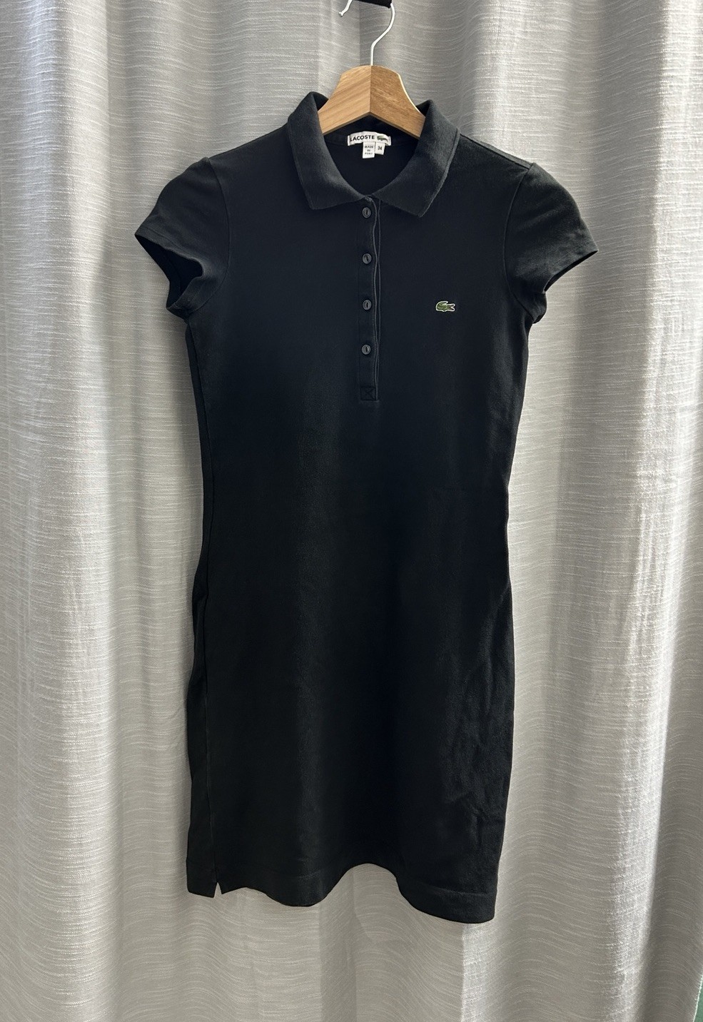Lacoste Sport Piqué Stretch Polo Dress – Black – Size 34 (XS)