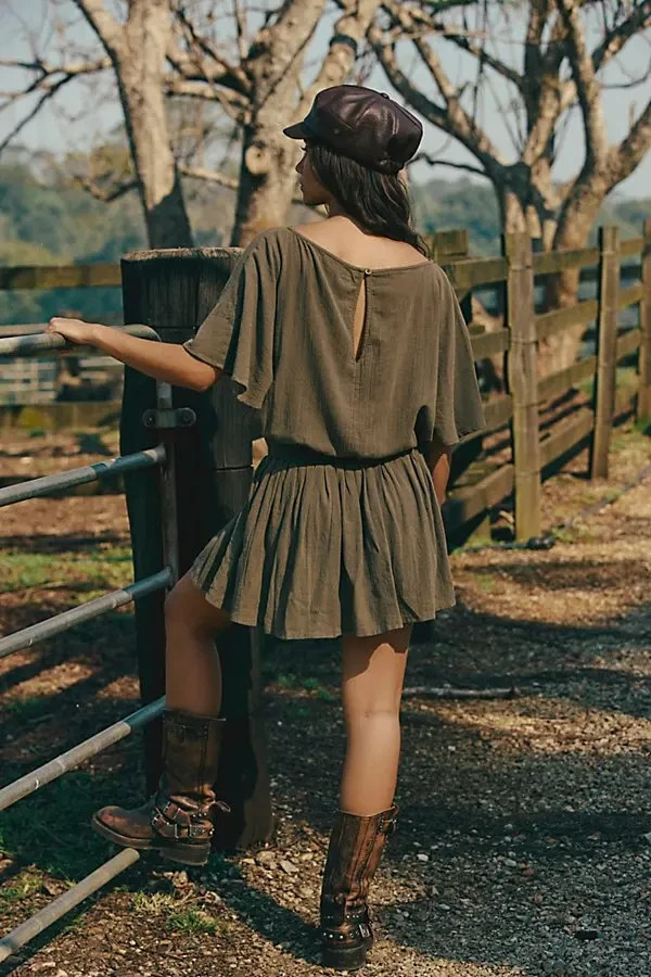 Free People Sutton Mini S P Women Free-est Flutter Sleeve Boho Dress NWT 45003
