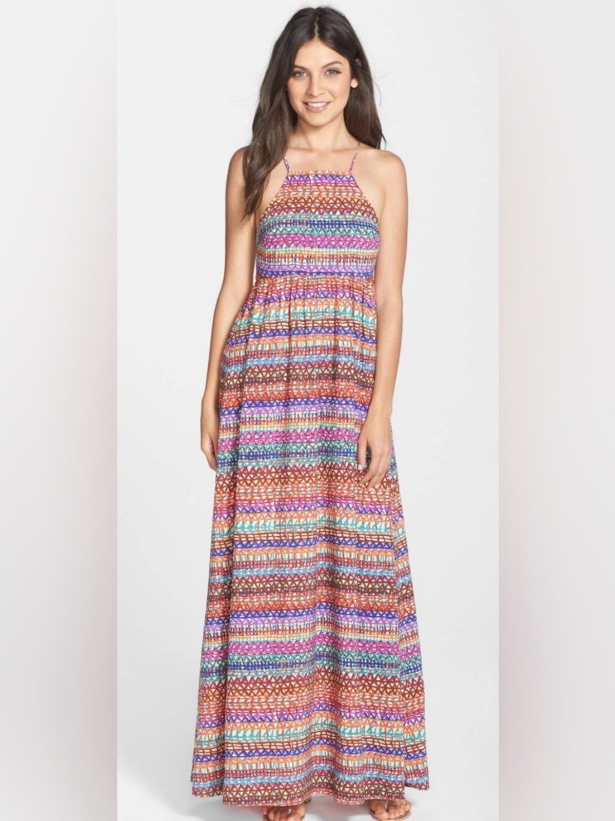 NWT Cece by Cynthia Steffe ‘Annabel’ Print Crepe de Chine Maxi Dress—6 Petite