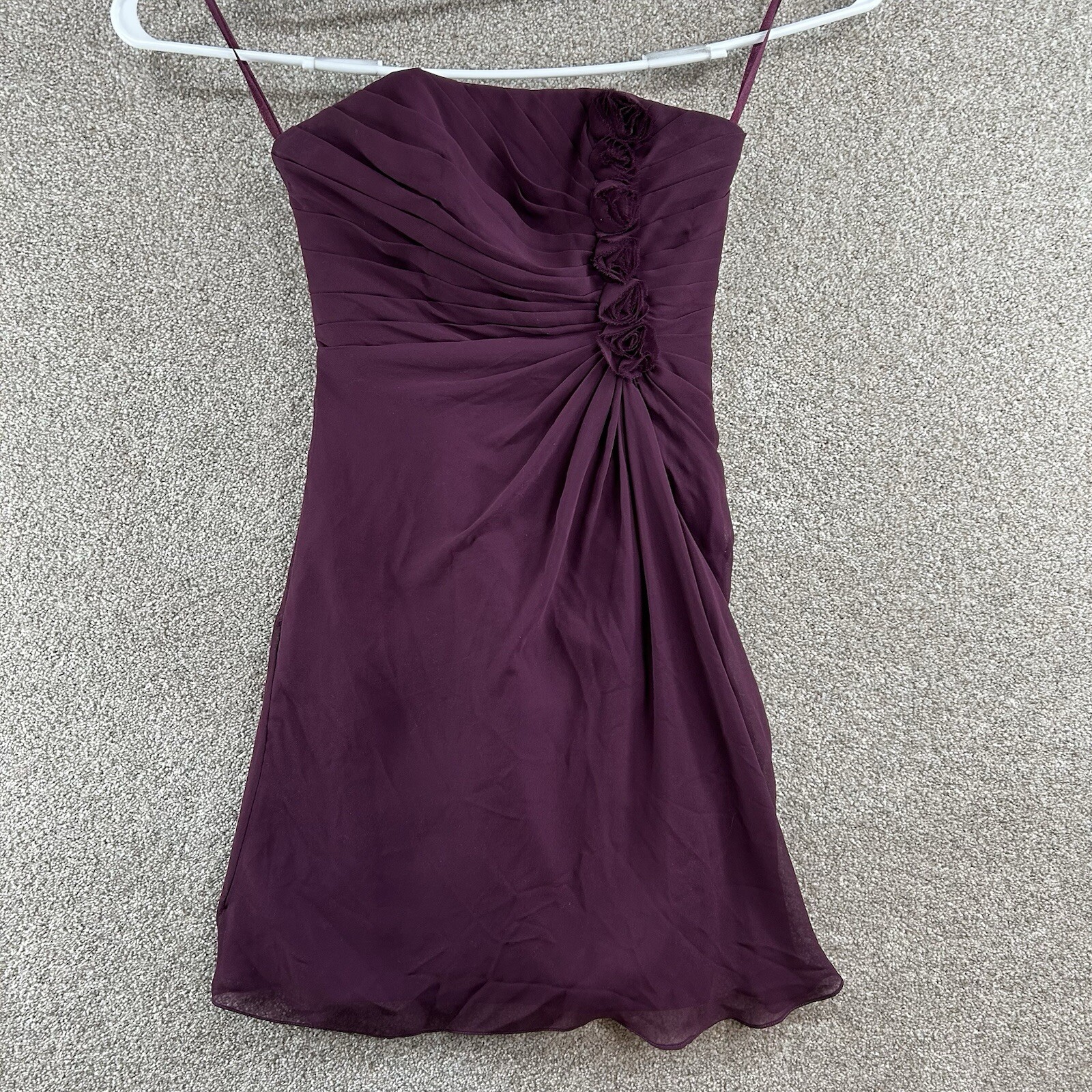 Andrew Adela Women’s Evening Dress Size 4 Plum Sleeveless Rose Back Zip Closure