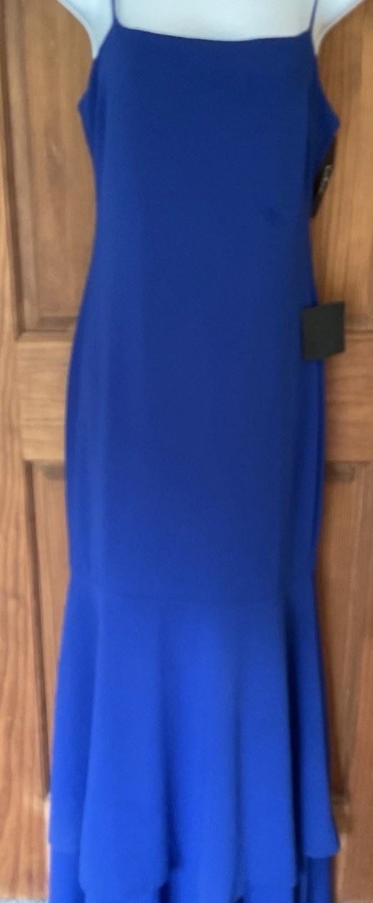 Lulus Women’s Royal Blue Full Length Dress. Spaghetti Straps. Tiered. Sz M