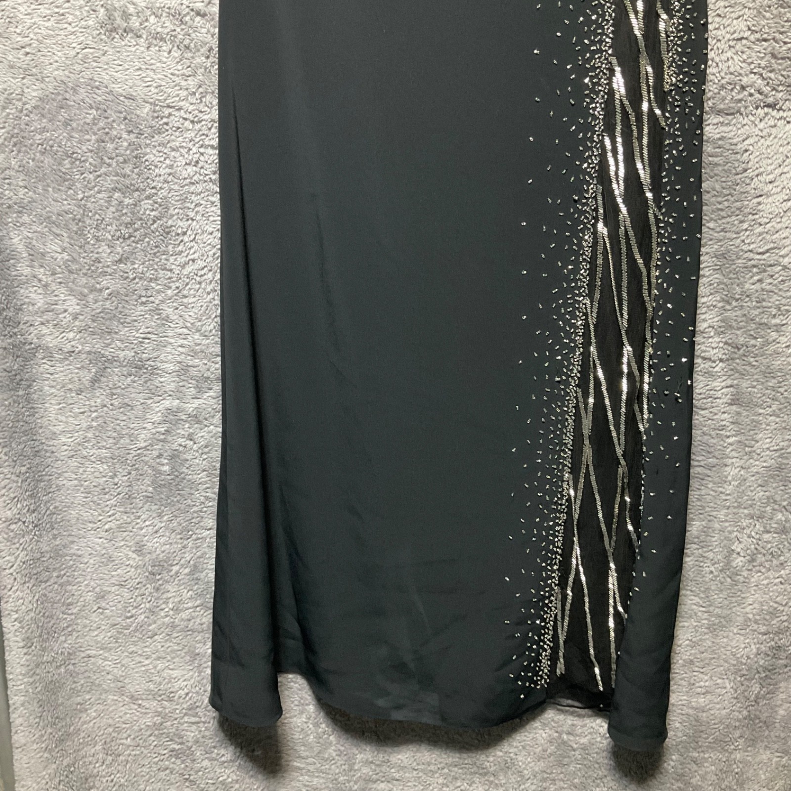 JASZ COUTURE Black Rhinestone Embellished FORMAL DRESS GOWN SZ 6 HOCO Cocktail