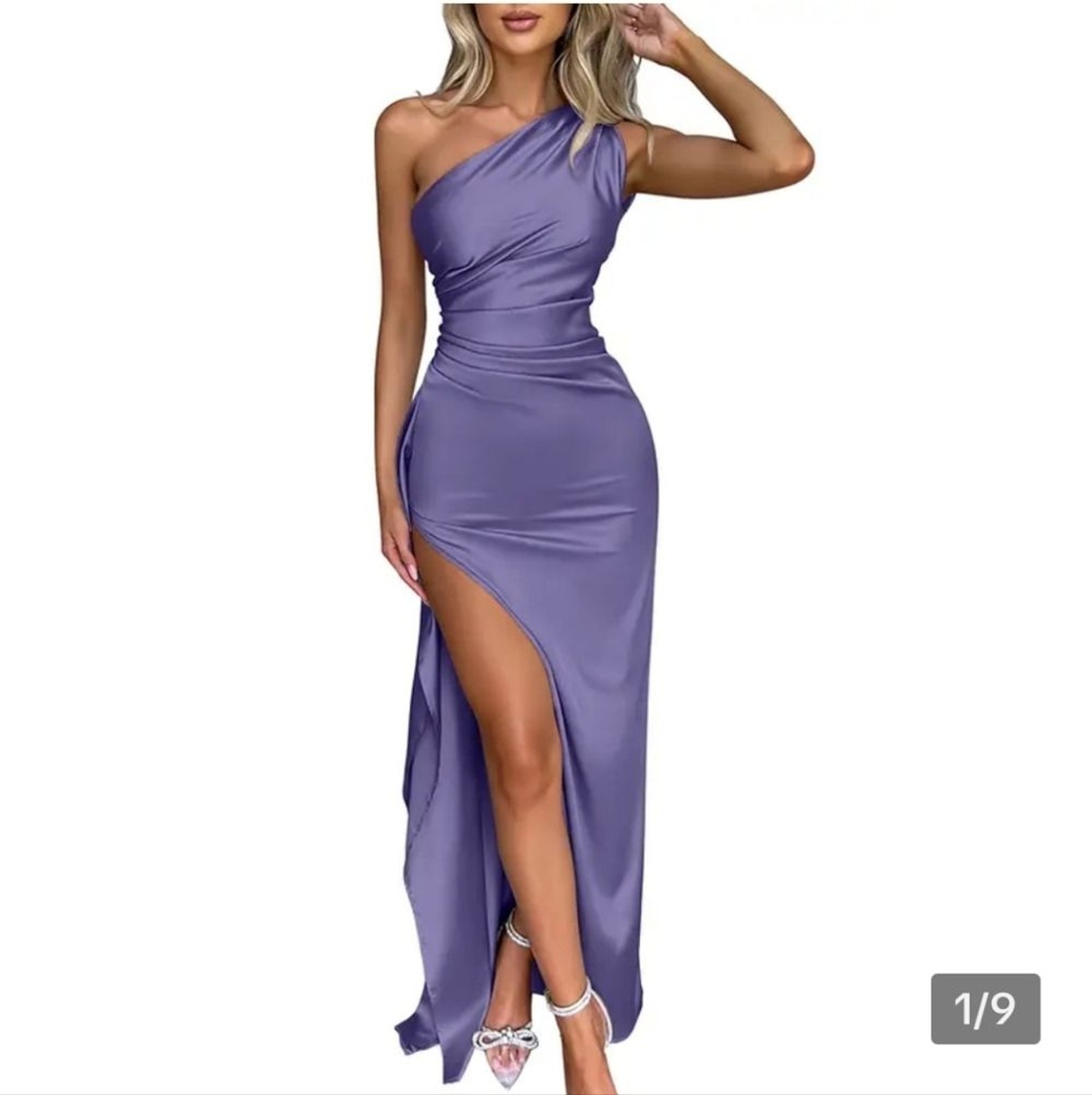 OYS Chic One-Shoulder Brown/Tan Dress