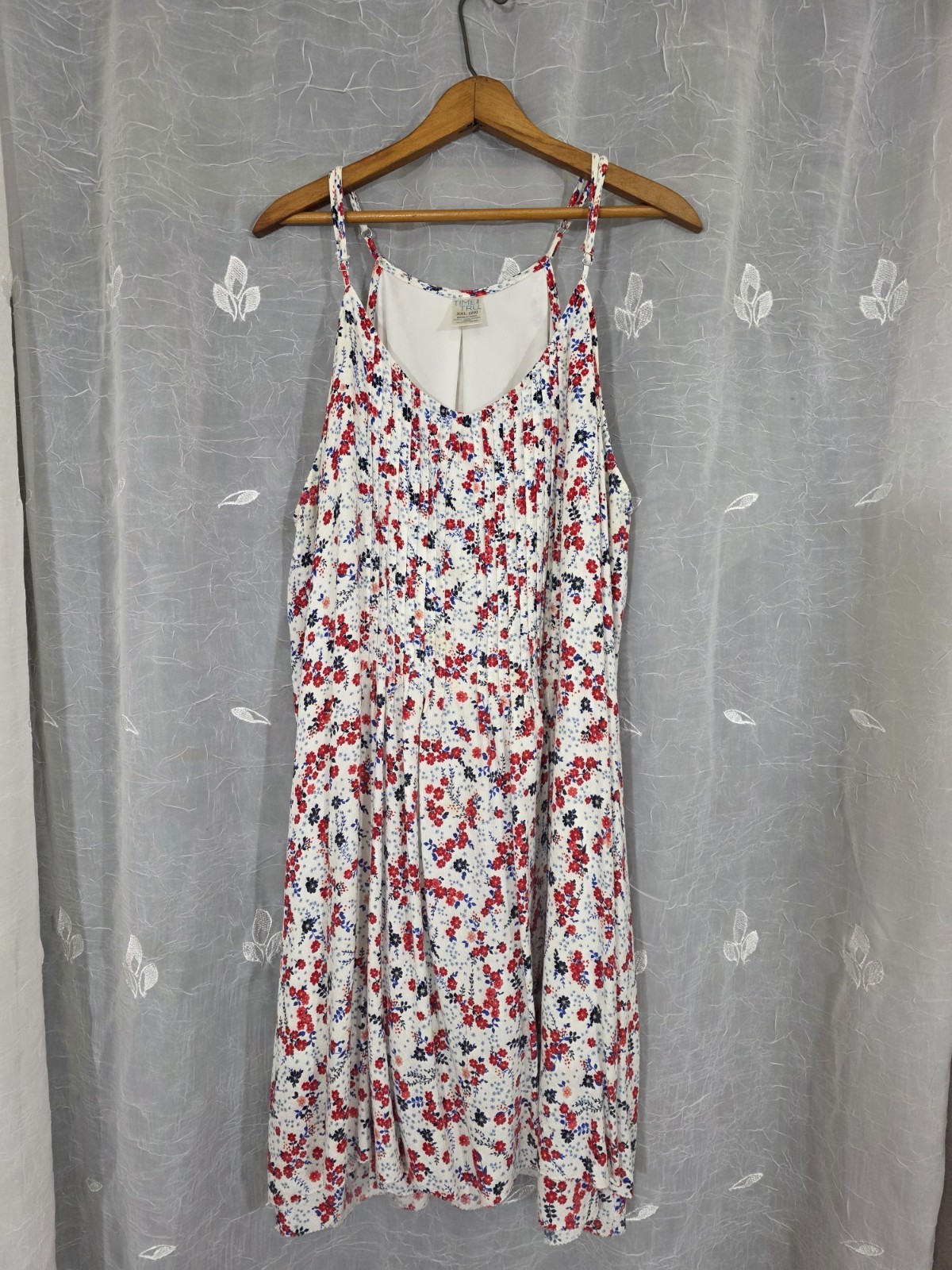 White Floral Womens Dress By Time And Tru Size XXL (20)