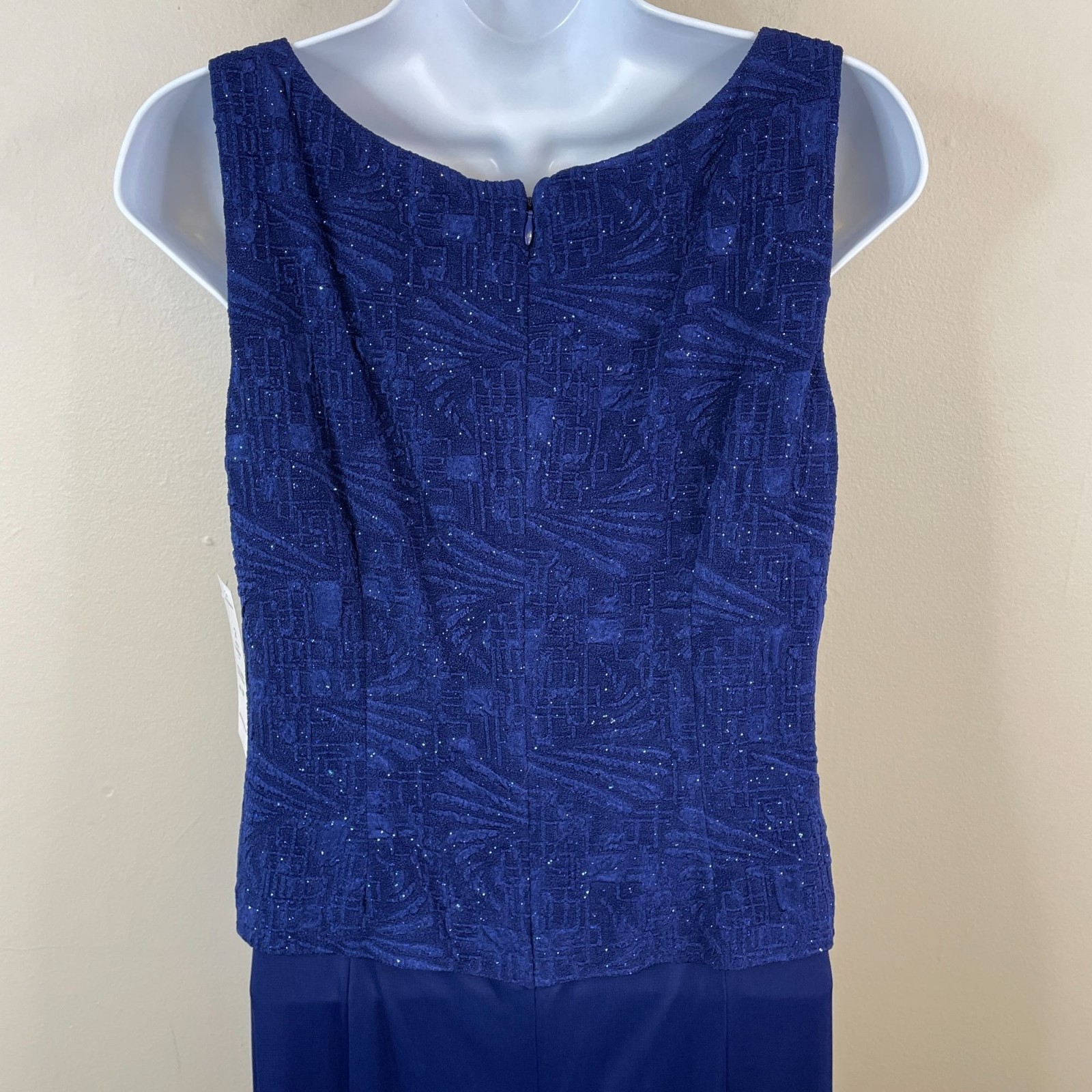 Alex Evenings Glitter Chiffon Gown 2 PC Dress NWT 10P Blue Jacket Special Event