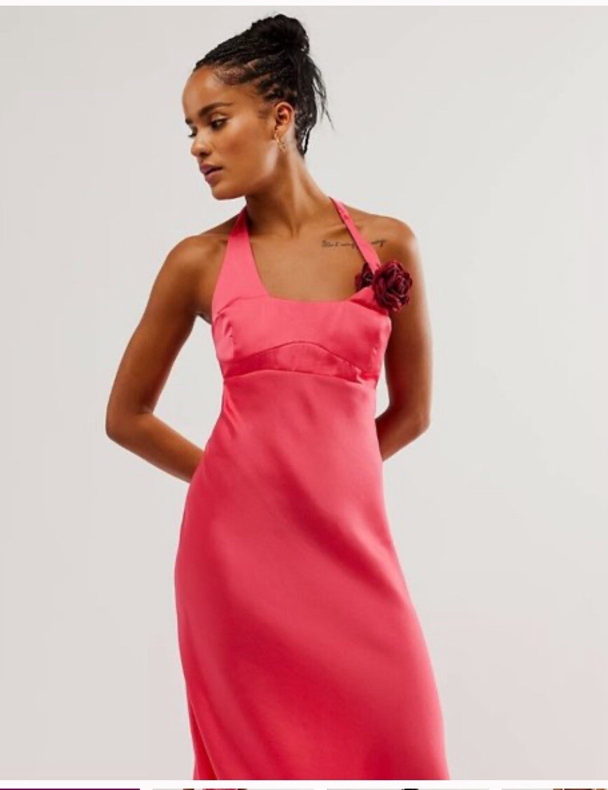 Free People/ Intimately FP Happy Hour Midi Slip Dress, Pink Medium New* RK403