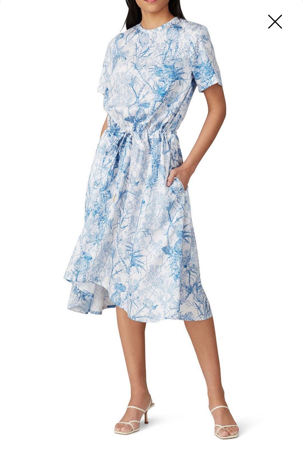 Cedric Charlier Printed Drawstring Dress Size 8
