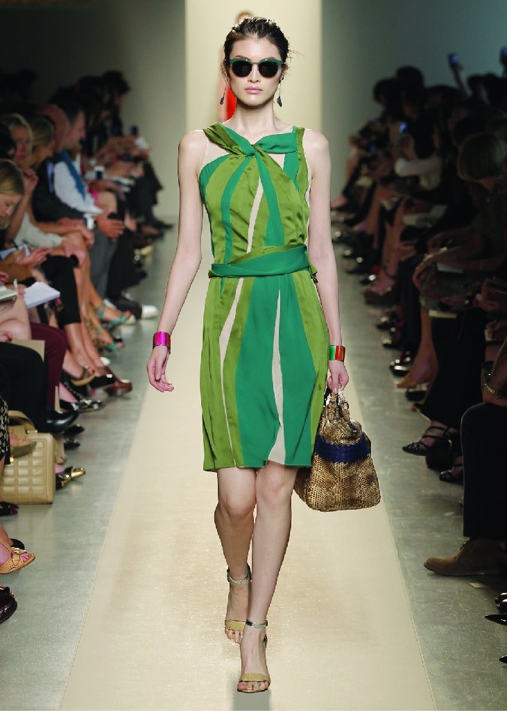 Bottega Veneta Designer Archive Runway Dress SS2012 Silk Draped Midi IT 40