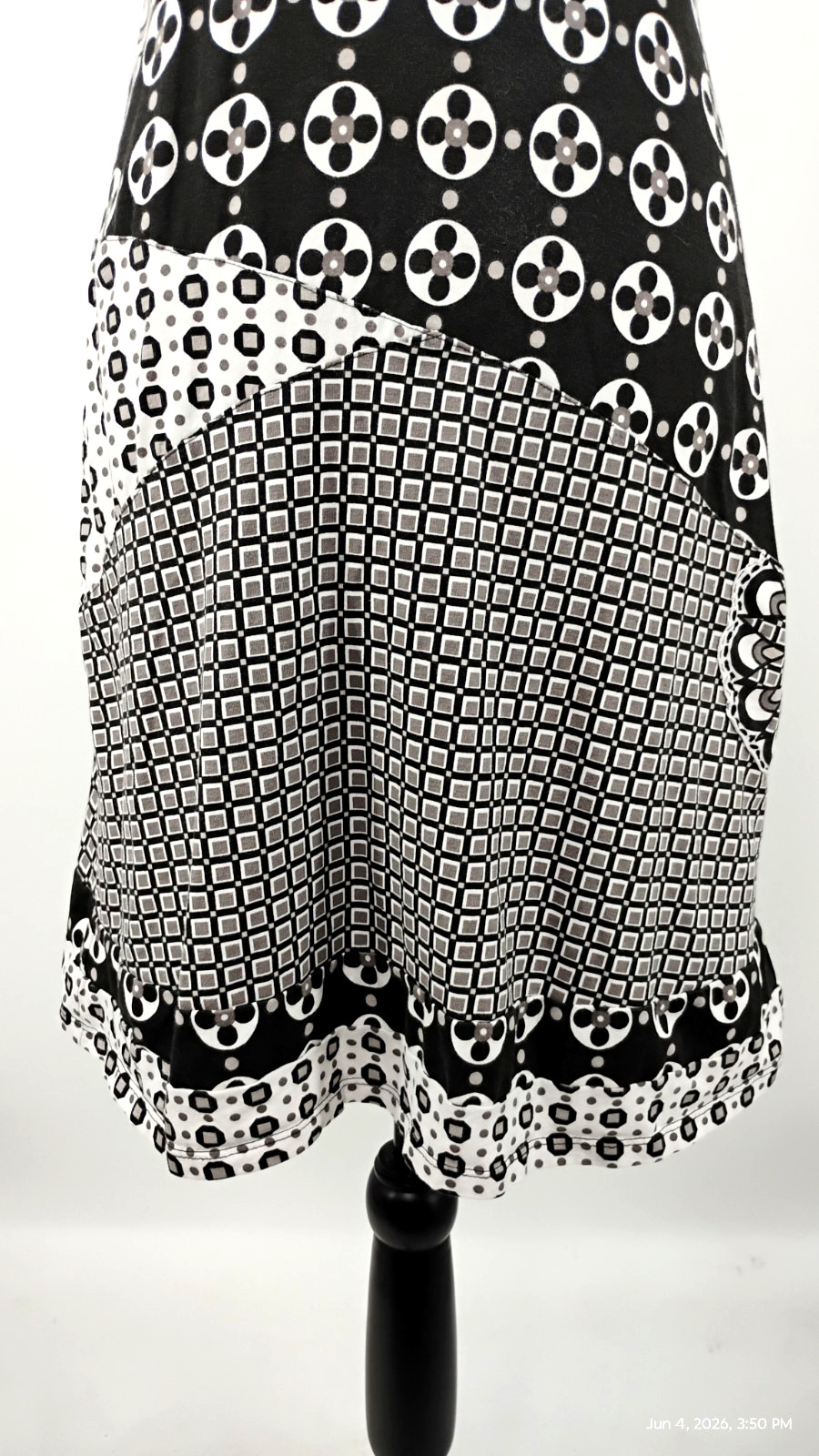 Prana Halter Geo Patchwork Dress Organic Cotton Elastane Smocked Medium
