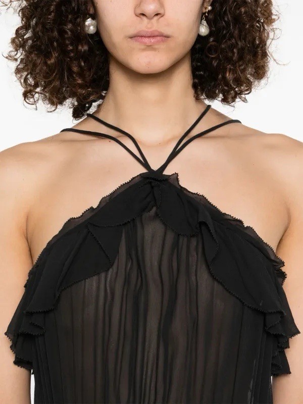 Isabel Marant Etoile Betty Vintage Spaghetti Strap Ruffle Short Mini Dress S 36
