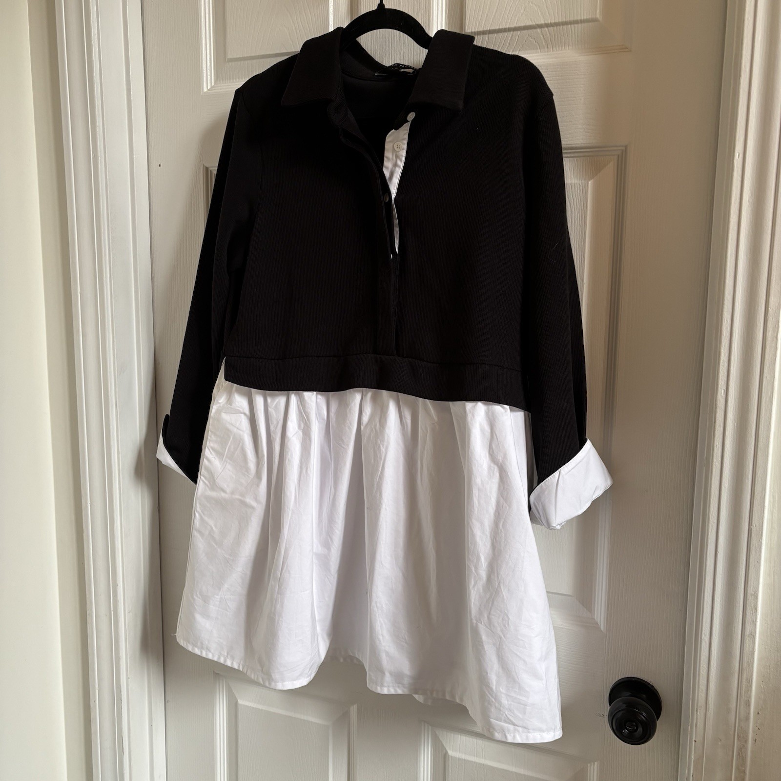 Mixed Media Cotton Blend Minidress Size Medium
