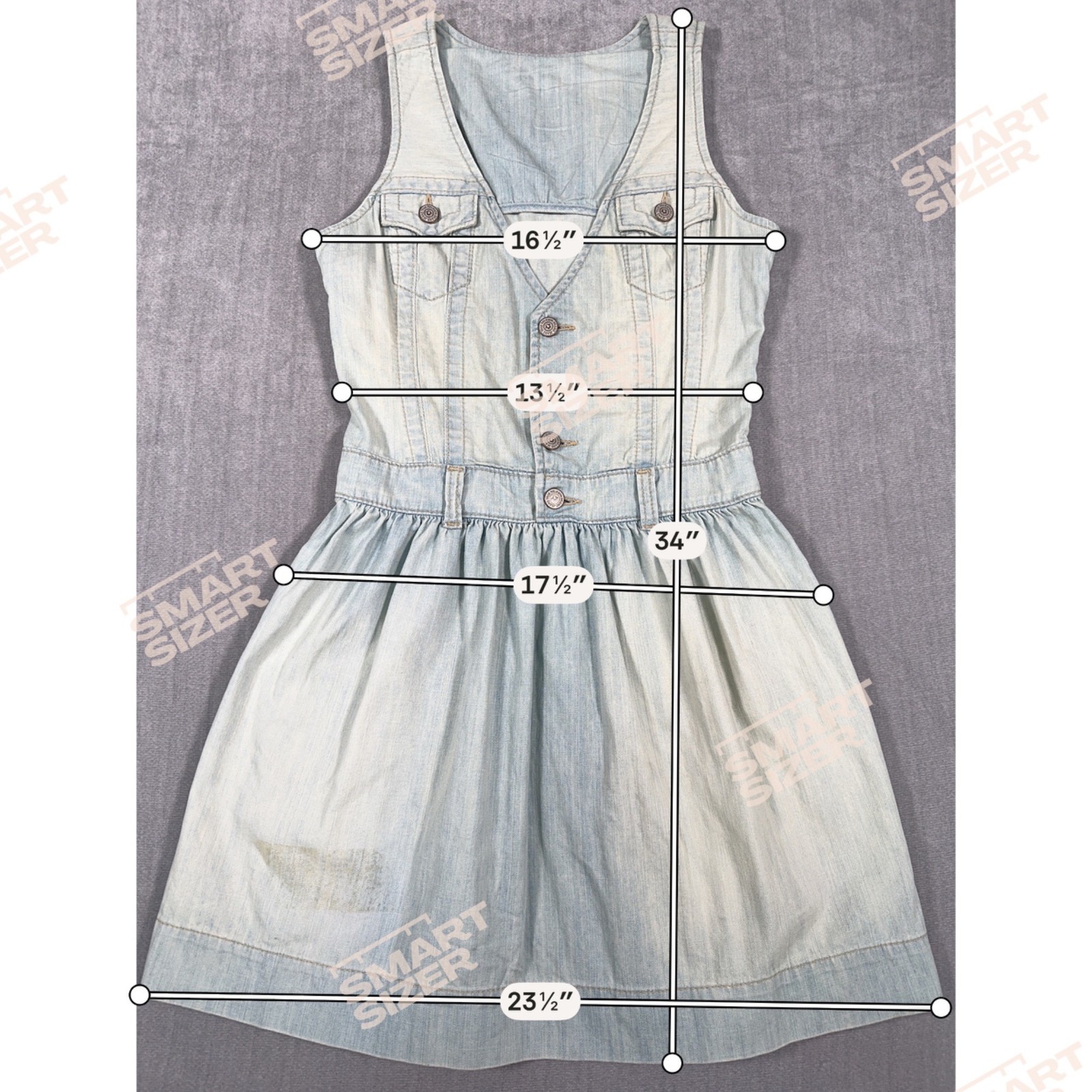 True Religion Denim “Store Sample” Button-Up Dress S Pockets Flared Light Wash