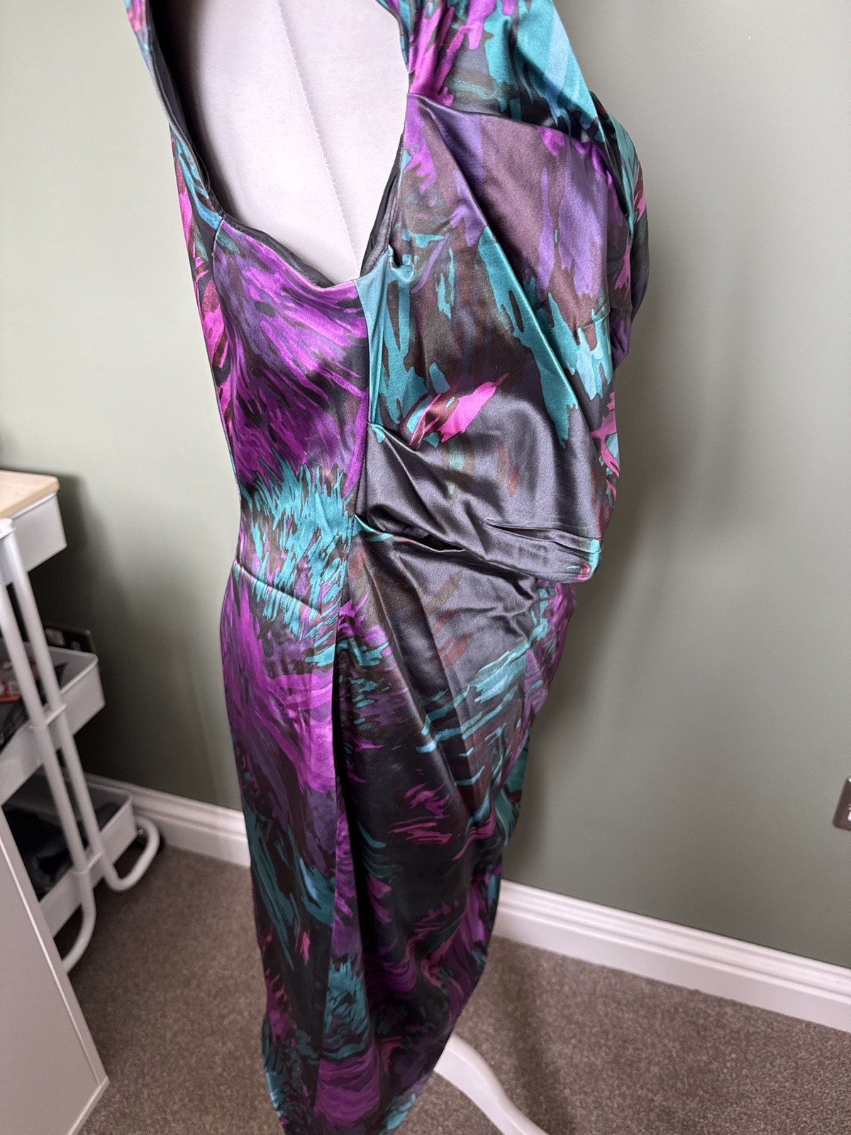 Coast floral ladies fitted size 18 cap sleeve dress