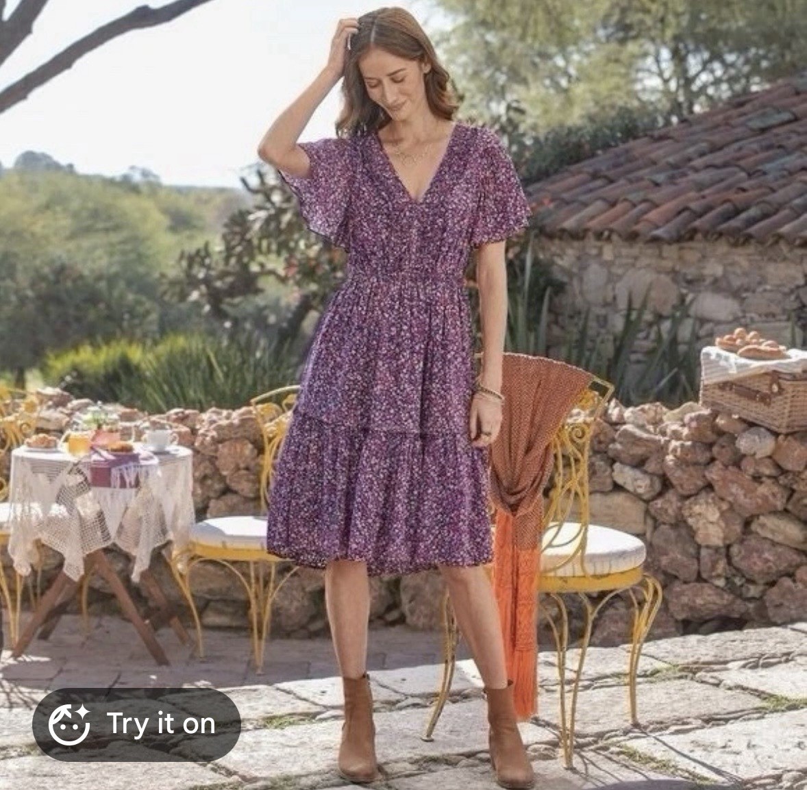 Sundance Women’s Floral Emma Knee Length Dress Size Large