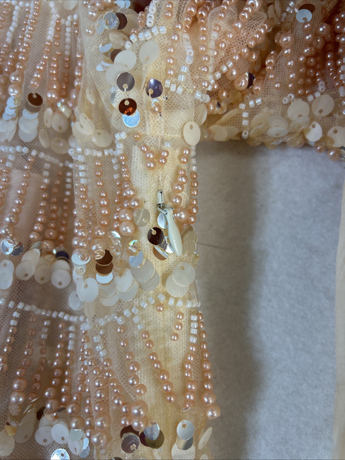 RICH RADI Q’s Custom Beaded Embroidered Gown 2XL $489 Coral Powder
