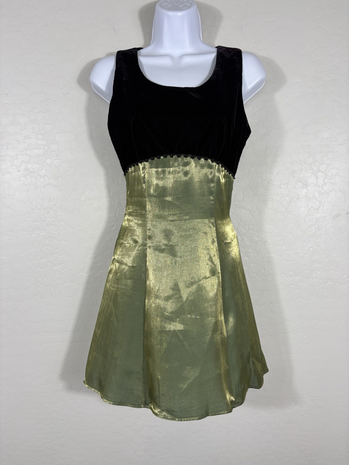 Y2K My Michelle Black Velvet & Shimmer Mini Dress Coquette Fairycore Whimsigoth