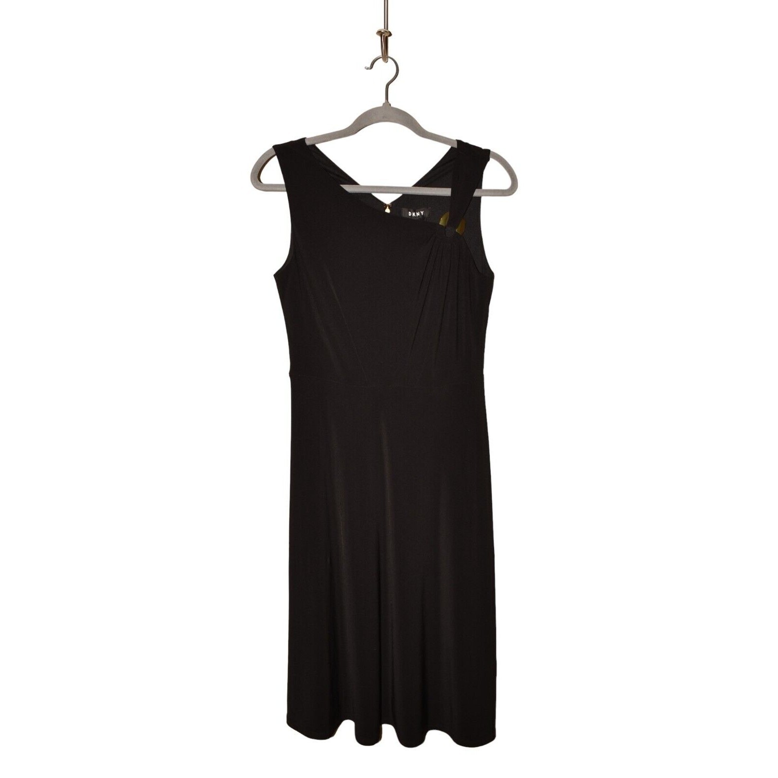 DKNY NEW $89 Sleeveless Jersey Stretch Asymmetrical Neck A-line Dress Size 6